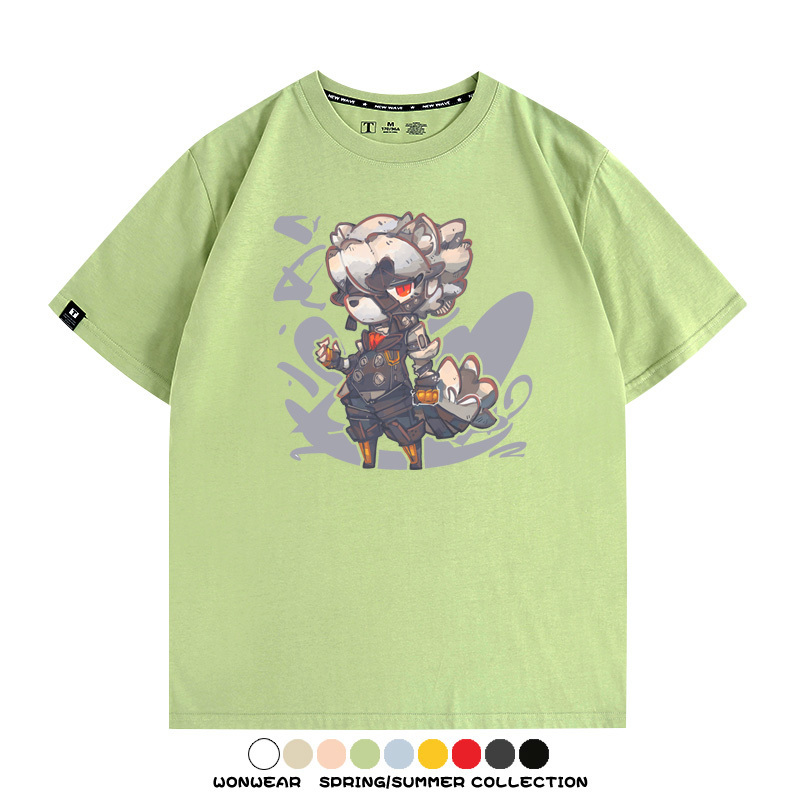 絕區零遊戲安比妮可可琳卡通Q版同款短袖夏季純棉T恤衫二次元COS