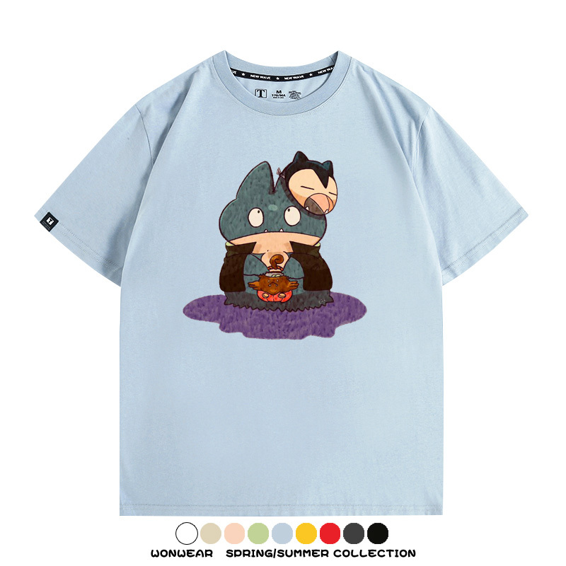 精靈寶可夢小卡比獸任天堂遊戲周邊情侶短袖T恤純棉上衣寬鬆百搭