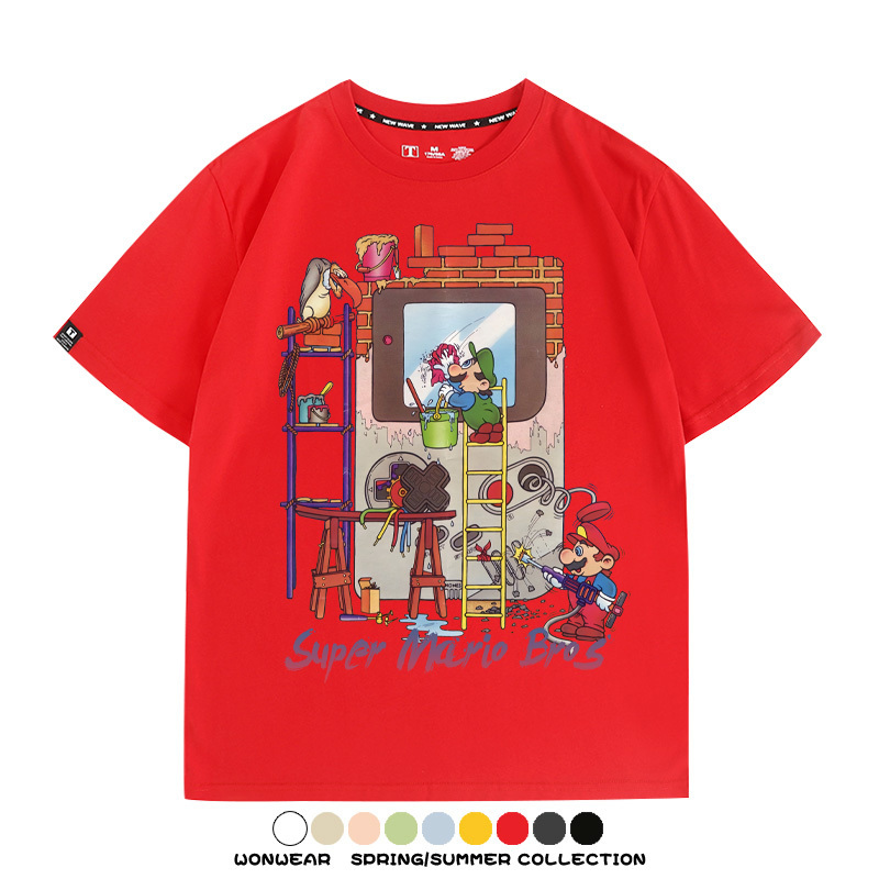 任天堂超級瑪利歐 親子情侶裝寬鬆短袖T