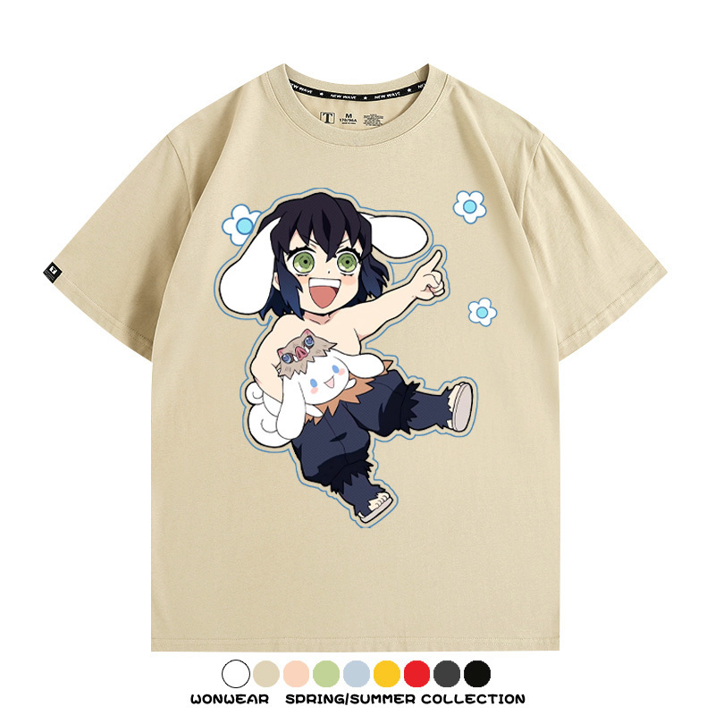 鬼滅之刃聯名三麗鷗 親子情侶裝寬鬆短袖T