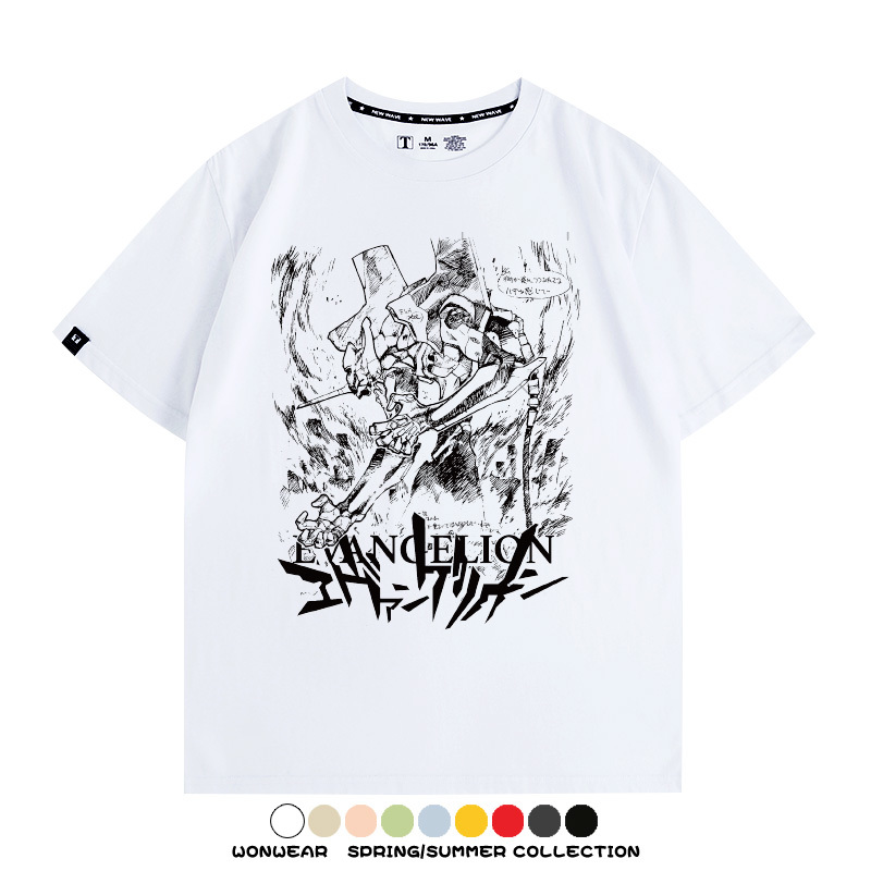 新世紀福音戰士EVA動漫周邊短袖T恤衫夏季男士純棉潮流二次元寬鬆