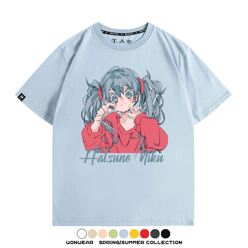 初音未來二次元卡通短袖miku日系街潮印花T恤衫夏季寬鬆時尚百搭
