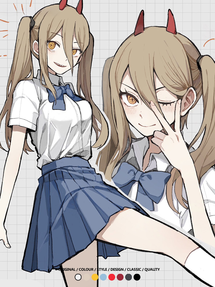 鏈鋸人動漫帕瓦聯名動漫周邊二次元情侶短袖夏季純棉T恤男潮百搭