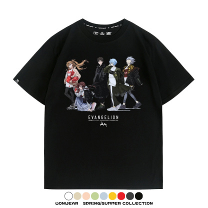 米山舞EVA聯名同款短袖T恤衫潮牌埃菲爾鐵塔日系純棉男潮寬鬆百搭