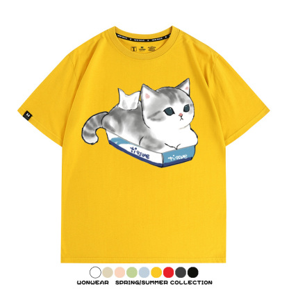 貓貓卡通Q版 親子情侶裝寬鬆短袖T