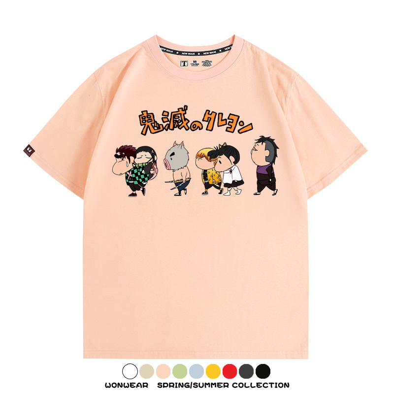 鬼滅之刃蠟筆小新聯名動漫周邊短袖T恤