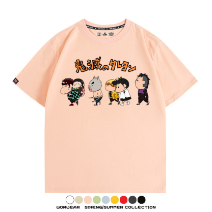 鬼滅之刃蠟筆小新聯名動漫周邊短袖T恤