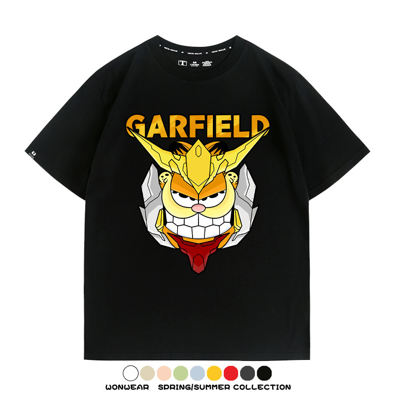 加菲貓聯名機動戰士鋼彈 親子情侶寬鬆短袖T