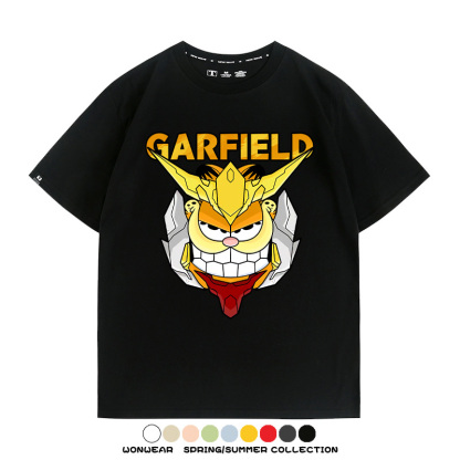 加菲貓聯名機動戰士鋼彈 親子情侶寬鬆短袖T