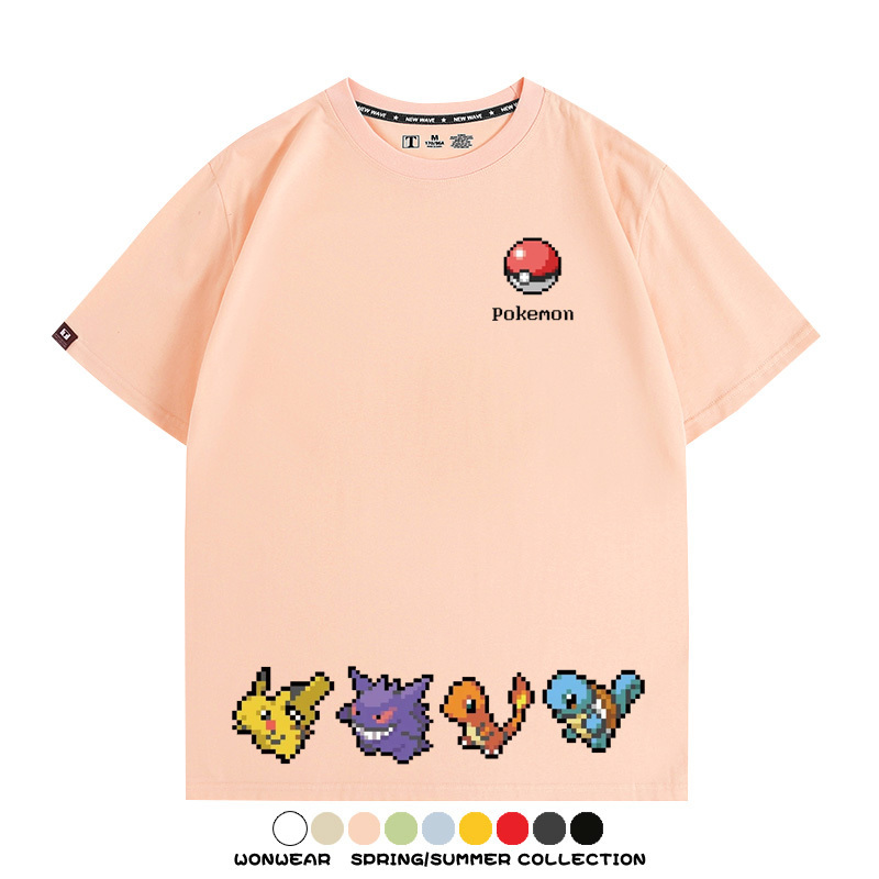 精靈寶可夢像素可愛 親子情侶裝寬鬆短袖T