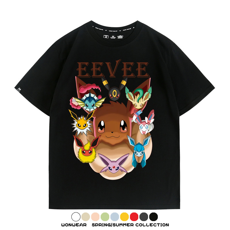 精靈寶可夢伊布動漫周邊短袖T恤