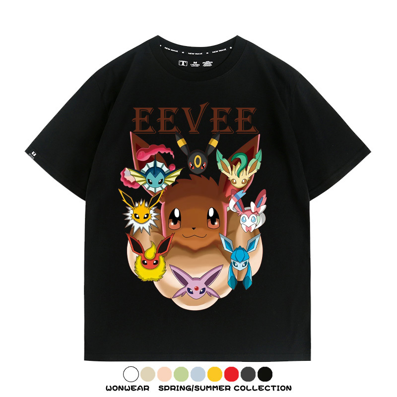精靈寶可夢伊布動漫周邊短袖T恤