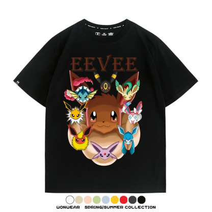 精靈寶可夢伊布動漫周邊短袖T恤
