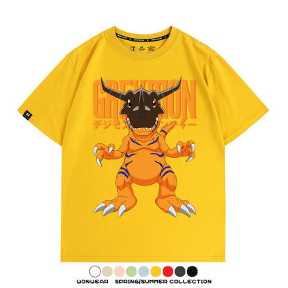 數碼寶貝聯名暴龍獸 親子情侶裝寬鬆短袖T