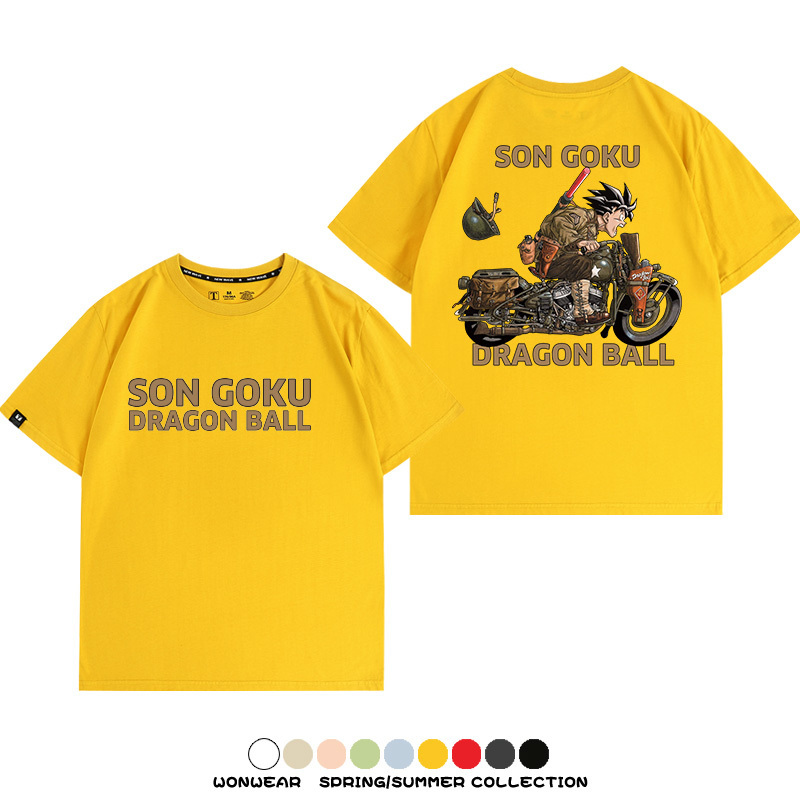 七龍珠日系動漫聯動機車鈴木悟空潮牌周邊短袖純棉寬鬆夏季男T恤