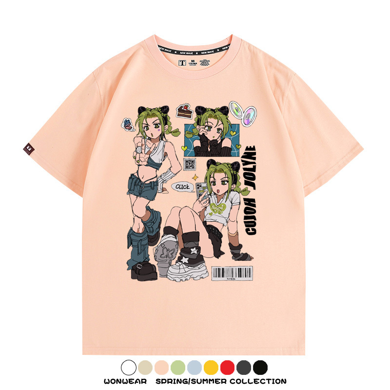 JOJO的奇妙冒險石之海動漫空條徐倫卡通周邊聯名短袖夏男純棉T恤