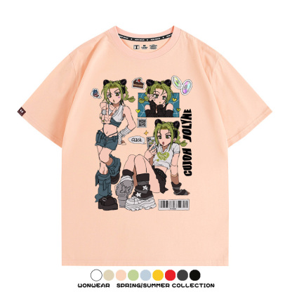 JOJO的奇妙冒險石之海動漫空條徐倫卡通周邊聯名短袖夏男純棉T恤