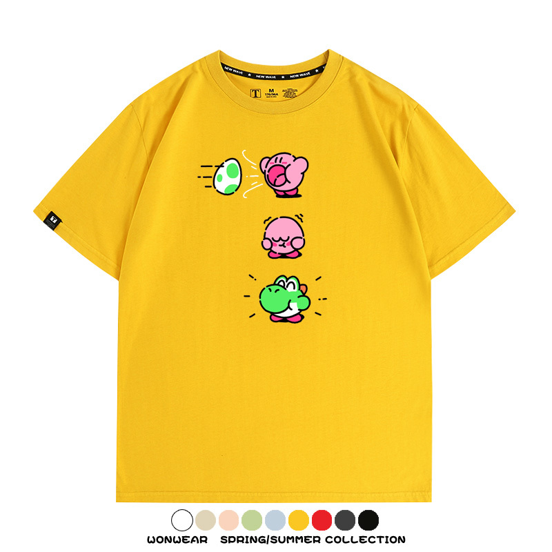 星之卡比遊戲 親子情侶裝寬鬆短袖T