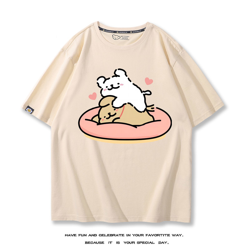 線條小狗 2024親子情侶男女同款 T恤