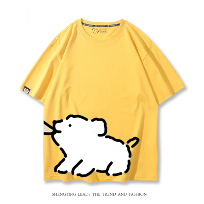 線條小狗 2024親子情侶男女同款 T恤