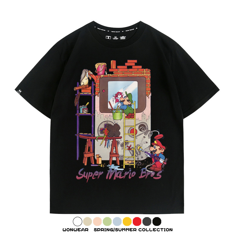 任天堂超級瑪利歐 親子情侶裝寬鬆短袖T