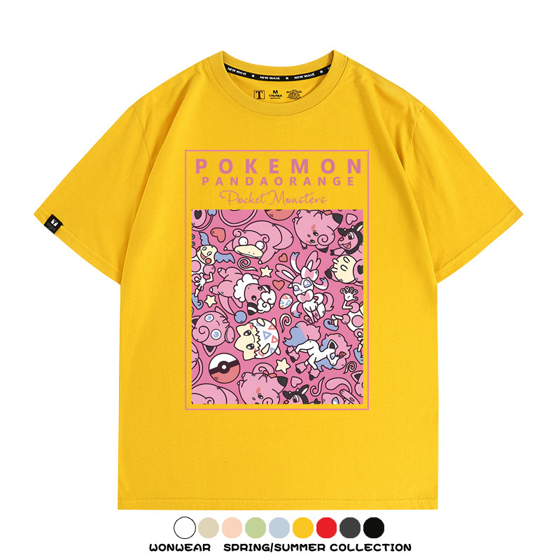 寶可夢遊戲任天堂T恤周邊胖丁呆呆獸潮流學生純棉短袖夏季男百搭