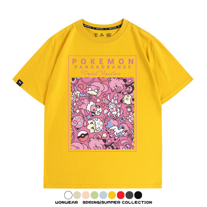 寶可夢遊戲任天堂T恤周邊胖丁呆呆獸潮流學生純棉短袖夏季男百搭