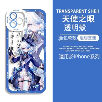 蘋果 系列原神水神芙卡洛斯天使眼透明防摔軟殼