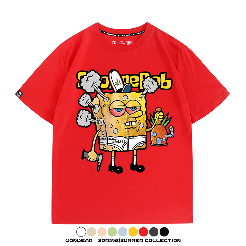西海岸海綿寶寶動漫周邊短袖T恤
