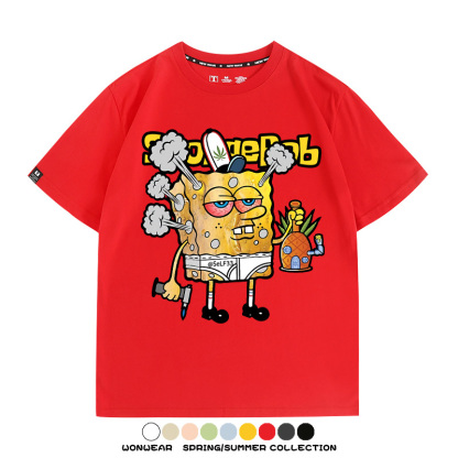 西海岸海綿寶寶動漫周邊短袖T恤