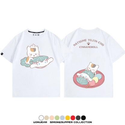 夏目友人帳聯名三麗鷗 親子情侶寬鬆短袖T