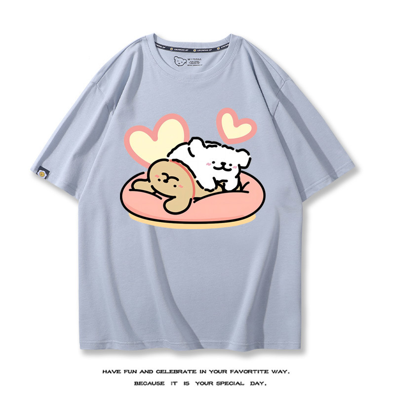 線條小狗 2024親子情侶男女同款 T恤