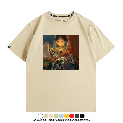 新世紀福音戰士EVA藝術插畫潮牌印花T恤夏季男潮純棉短袖寬鬆上衣