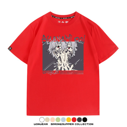 新世紀福音戰士EVA綾波麗明日香褚熏日系潮牌動漫青少年夏純棉T恤