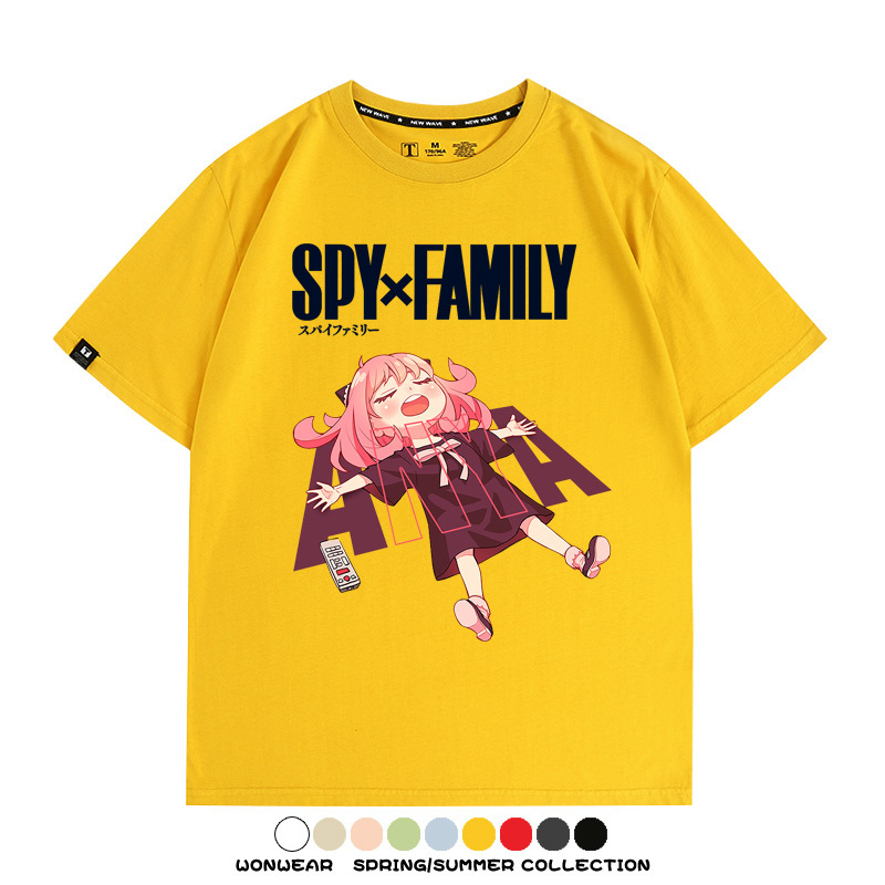 間諜家家酒動漫劇場版阿尼亞周邊短袖純棉學生上衣T恤衫夏季百搭