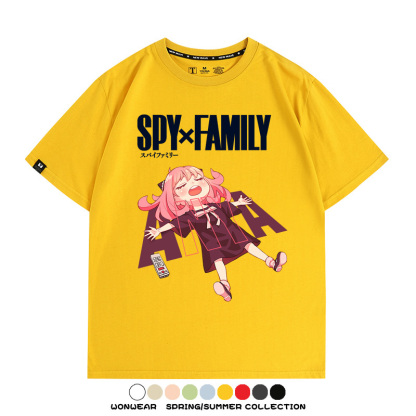 間諜家家酒動漫劇場版阿尼亞周邊短袖純棉學生上衣T恤衫夏季百搭