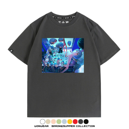 新世紀福音戰士EVA藝術插畫潮牌印花T恤夏季男潮純棉短袖寬鬆上衣