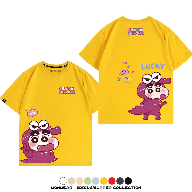 蠟筆小新Q版可愛小恐龍 親子情侶寬鬆短袖T