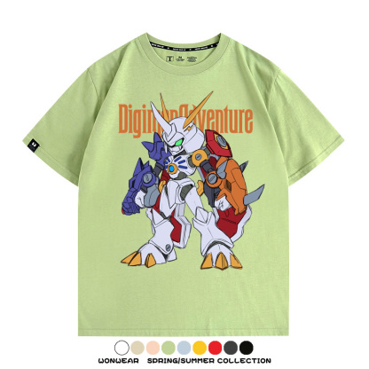 數碼寶貝聯名動漫 親子情侶裝寬鬆短袖T