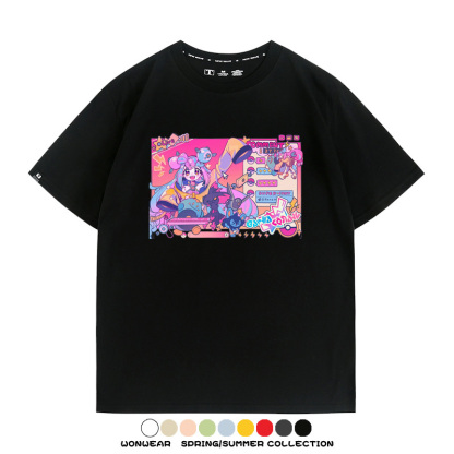 寶可夢歌姬美洛耶塔聯動MIKU初音未來周邊短袖T恤衫夏季純棉上衣寬鬆