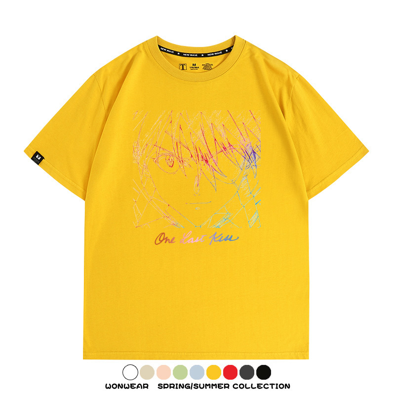 EVA新世紀福音戰士One Last Kiss專輯周邊短袖夏季純棉短袖T-shirt