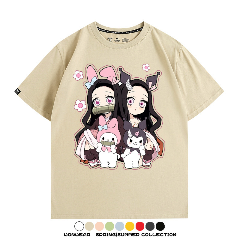 鬼滅之刃聯名三麗鷗 親子情侶裝寬鬆短袖T