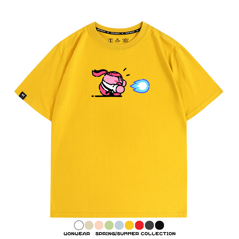 星之卡比遊戲 親子情侶裝寬鬆短袖T