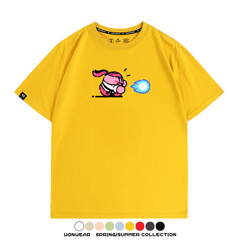 星之卡比遊戲 親子情侶裝寬鬆短袖T