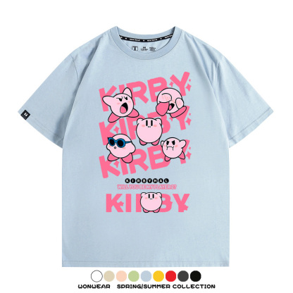 星之卡比任天堂遊戲周邊 親子情侶裝寬鬆短袖T