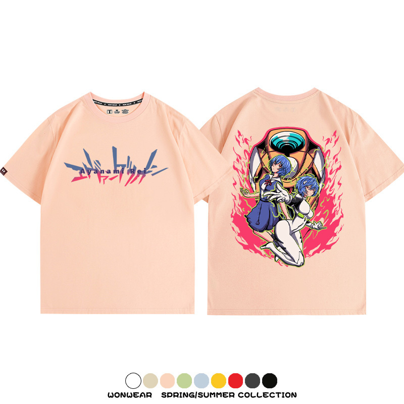 潮牌綾波麗EVA聯名 親子情侶裝寬鬆短袖T