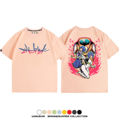 潮牌綾波麗EVA聯名 親子情侶裝寬鬆短袖T