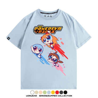 EVA福音戰士飛天小女警聯名 親子情侶裝寬鬆短袖T