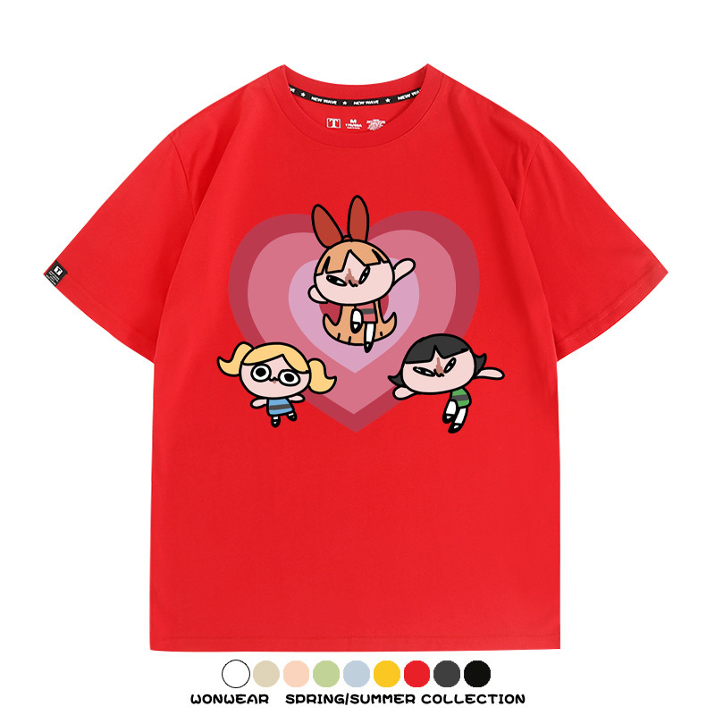 飛天小女警Q版經典動畫聯名 親子情侶裝寬鬆短袖T