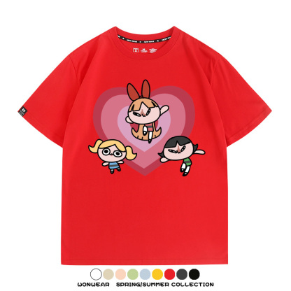 飛天小女警Q版經典動畫聯名 親子情侶裝寬鬆短袖T